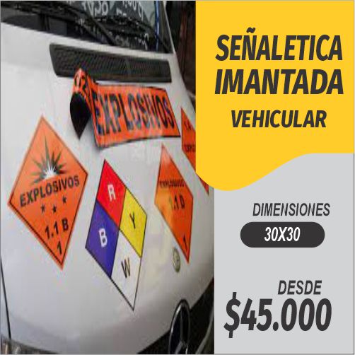 Diseño y fabricacion de señaletica industrial magnetica vehicular en iman calibre 8- Siem Editores.